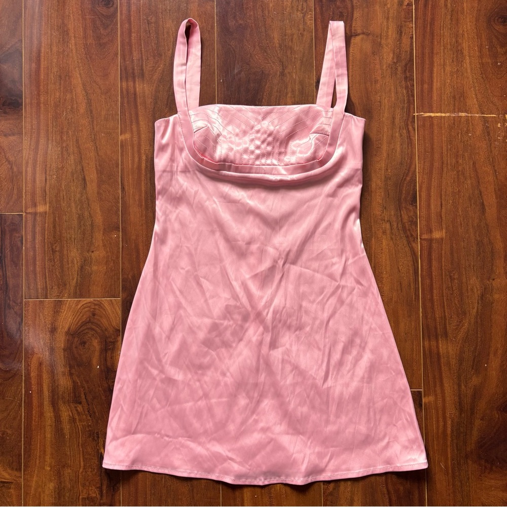 Satin Pink Mini Dress
